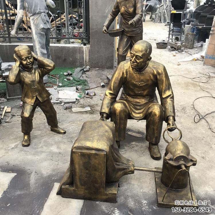 庭院爆米花雕塑 公園草地民俗雕塑 鍛造小吃雕塑