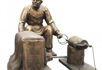 爆米花雕塑 景觀(guān)美陳民俗雕塑 鑄銅小吃雕塑