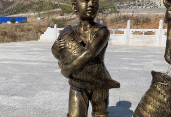 別墅區(qū)爆米花雕塑 大型別墅區(qū)民俗雕塑 青銅小吃雕塑