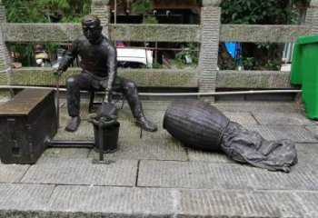 戶(hù)外爆米花雕塑 噴漆景觀民俗雕塑 小吃雕塑