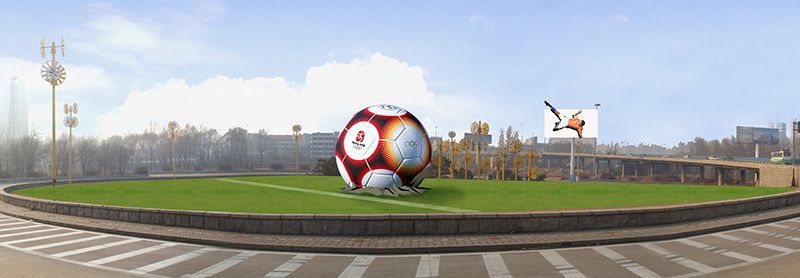 廣場足球雕塑 抽象景觀球形雕塑 烤漆球類雕塑