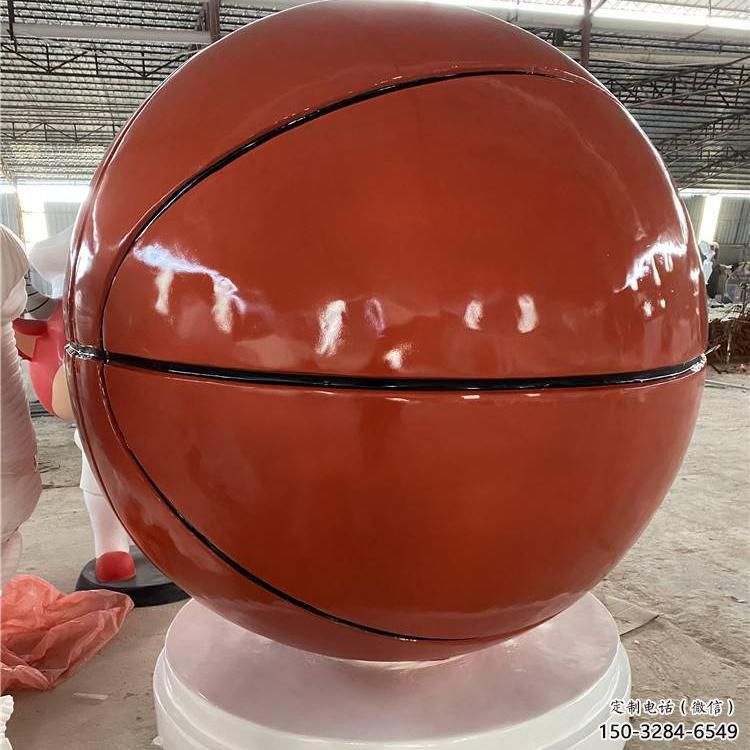 籃球雕塑 拉絲景觀球形雕塑 步行街球類雕塑