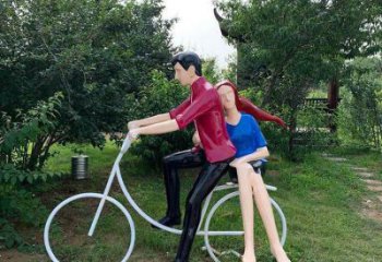 街道愛情雕塑 現(xiàn)代戀人雕塑 彩繪親吻文化雕塑