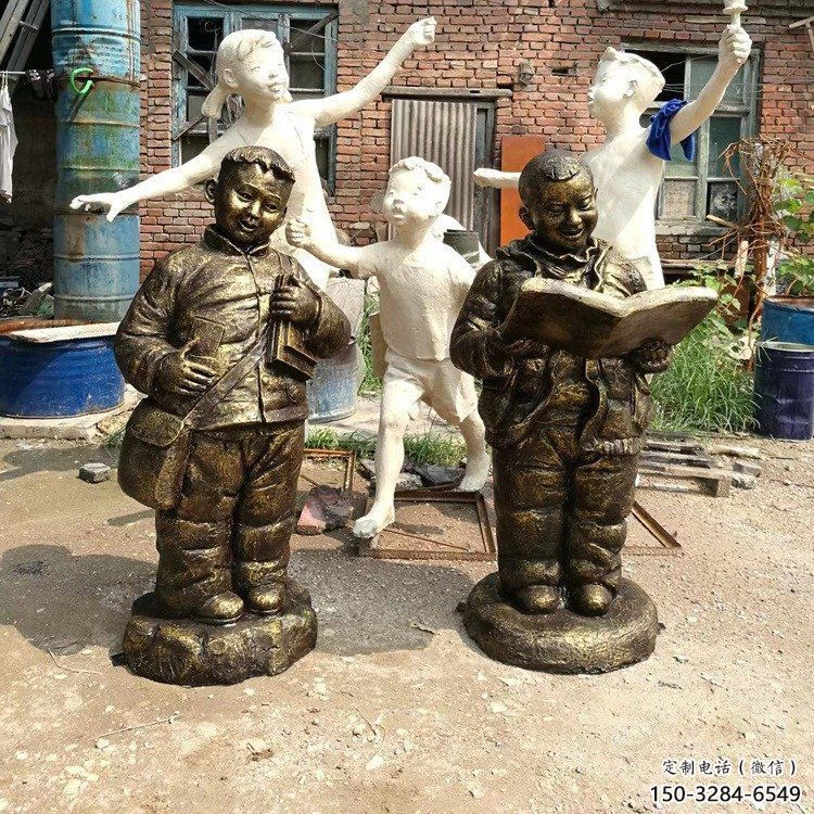 門(mén)口讀書(shū)雕塑 售樓處學(xué)校雕塑 仿真小品