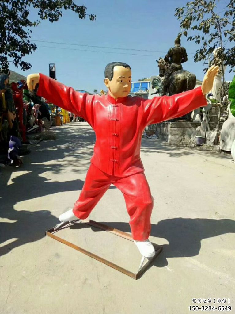 房地產(chǎn)武術(shù)雕塑 剪影功夫雕塑 鍛造練拳雕塑