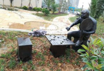 公園下象棋雕塑 創(chuàng)意民俗雕塑 美陳雕塑