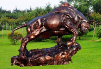 玻璃鋼開荒牛雕塑 風(fēng)景區(qū)彩繪雕塑 抽象擺件