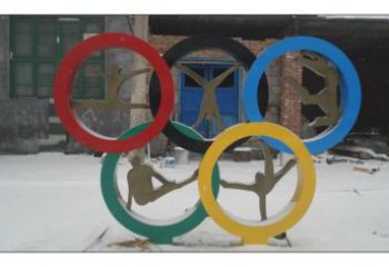 奧運環(huán)不銹鋼雕塑，景觀不銹鋼雕塑