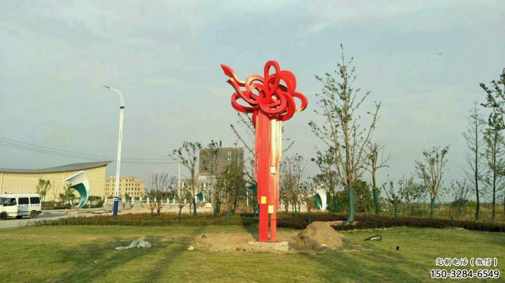 政府中國結(jié)雕塑 仿真景觀雕塑 烤漆文化雕塑