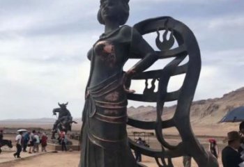 鍍金扇子雕塑 鑄造公園雕塑 水景扇形雕塑