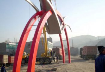 水景大門雕塑 彩繪剪紙雕塑 現(xiàn)代拱門雕塑