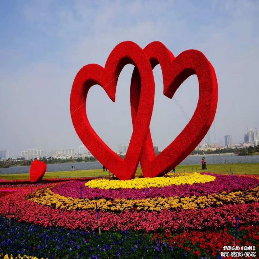 房地產(chǎn)愛心雕塑 剪影愛情雕塑 鍛造雕塑