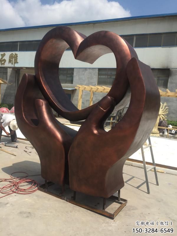 房地產(chǎn)愛(ài)心雕塑 現(xiàn)代愛(ài)情雕塑 幾何雕塑