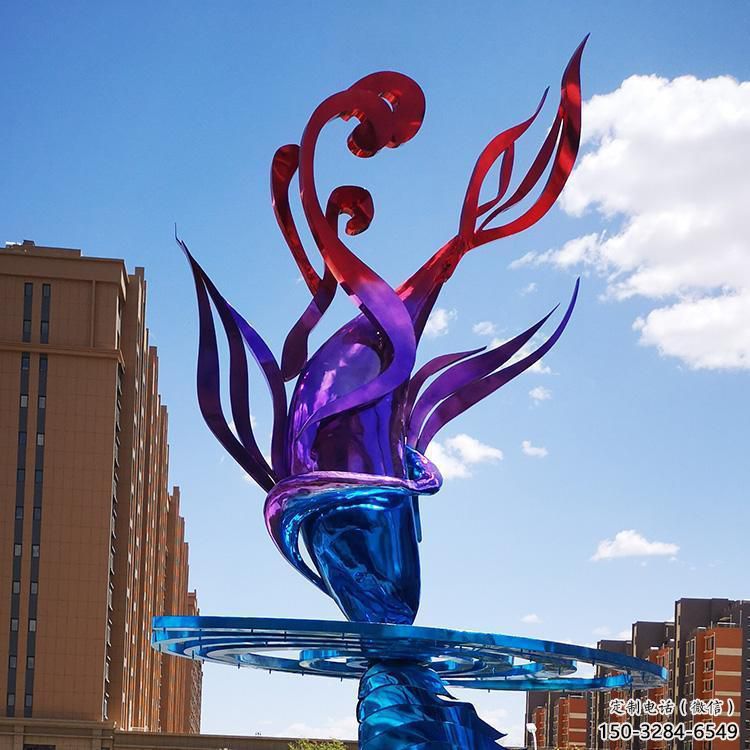 彩繪浪花雕塑 電鍍現(xiàn)代波浪雕塑 公園波浪雕塑
