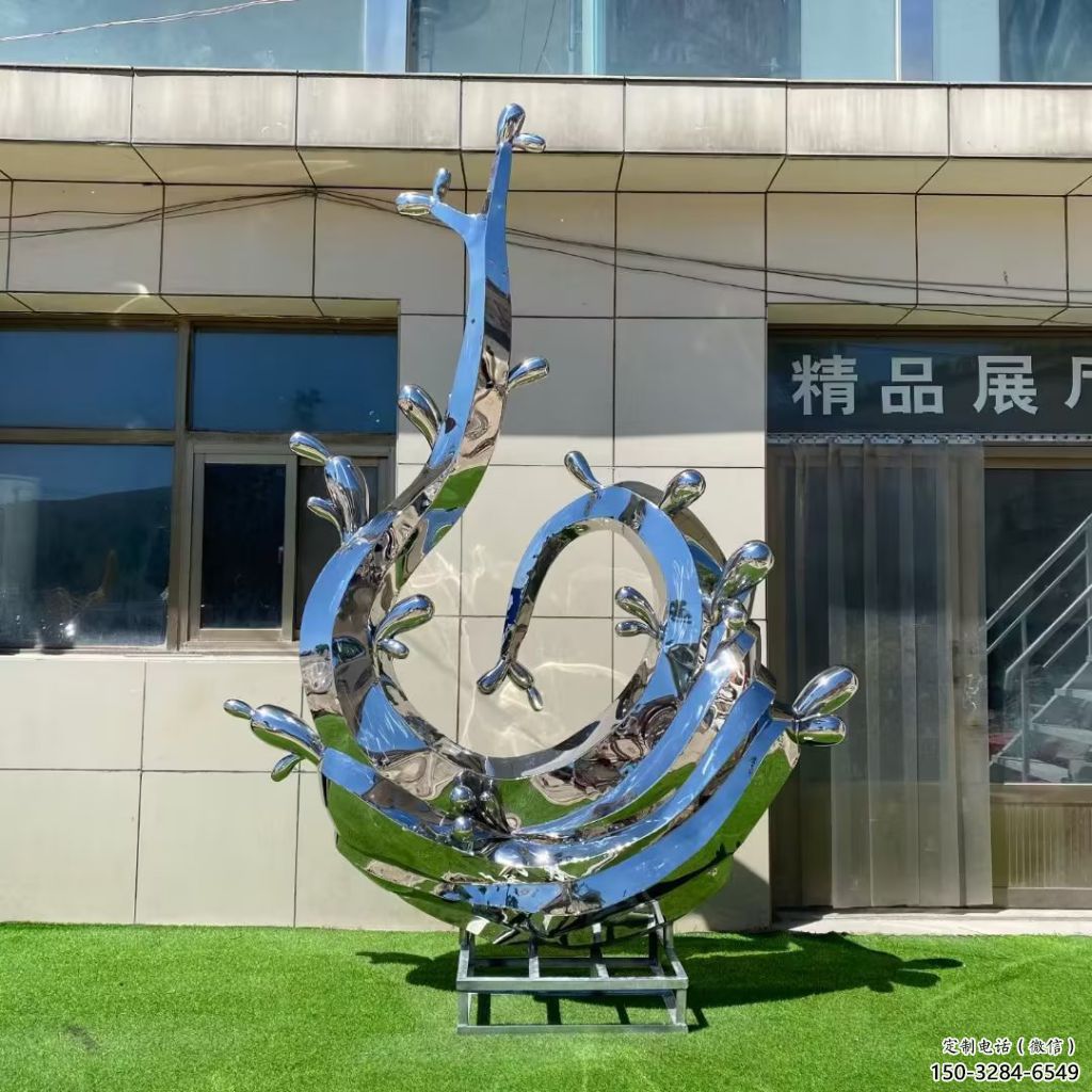 大型浪花雕塑 歐式步行街波浪雕塑 彩繪波浪雕塑