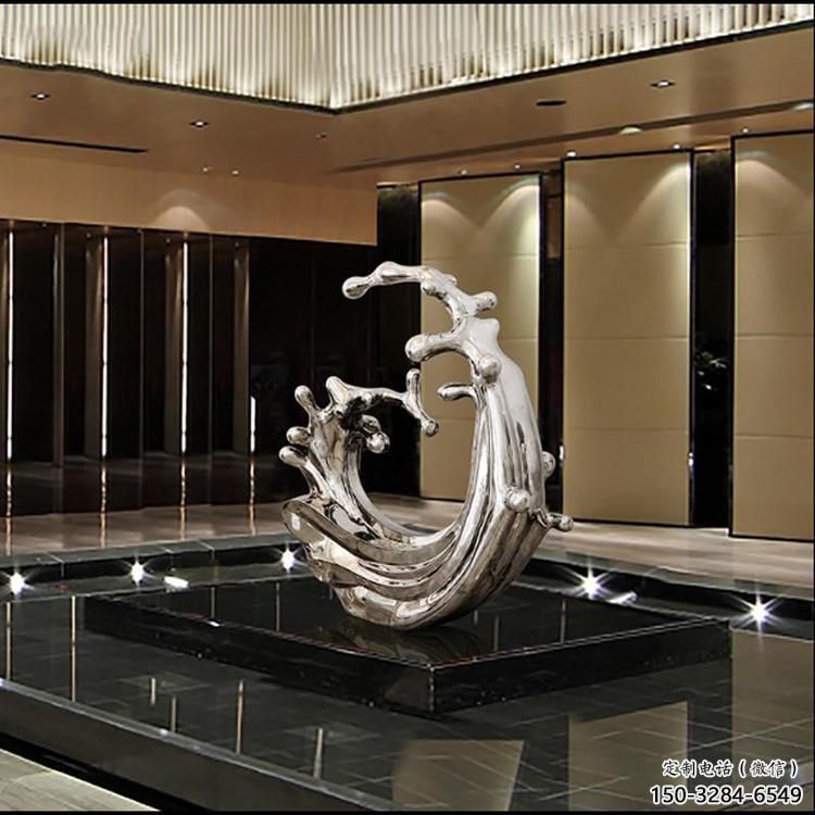 房地產(chǎn)浪花雕塑 現(xiàn)代海浪雕塑 幾何波浪雕塑