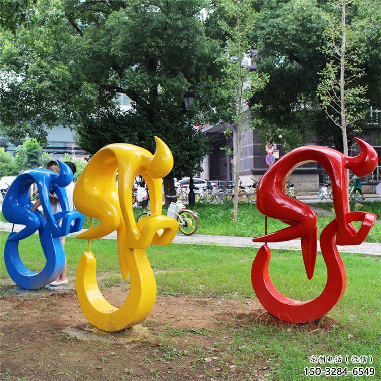 房地產(chǎn)自行車雕塑 剪影體育雕塑 鍛造運動員雕塑