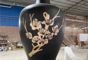 商業(yè)街花瓶雕塑 烤漆瓶子雕塑 彩繪雕塑