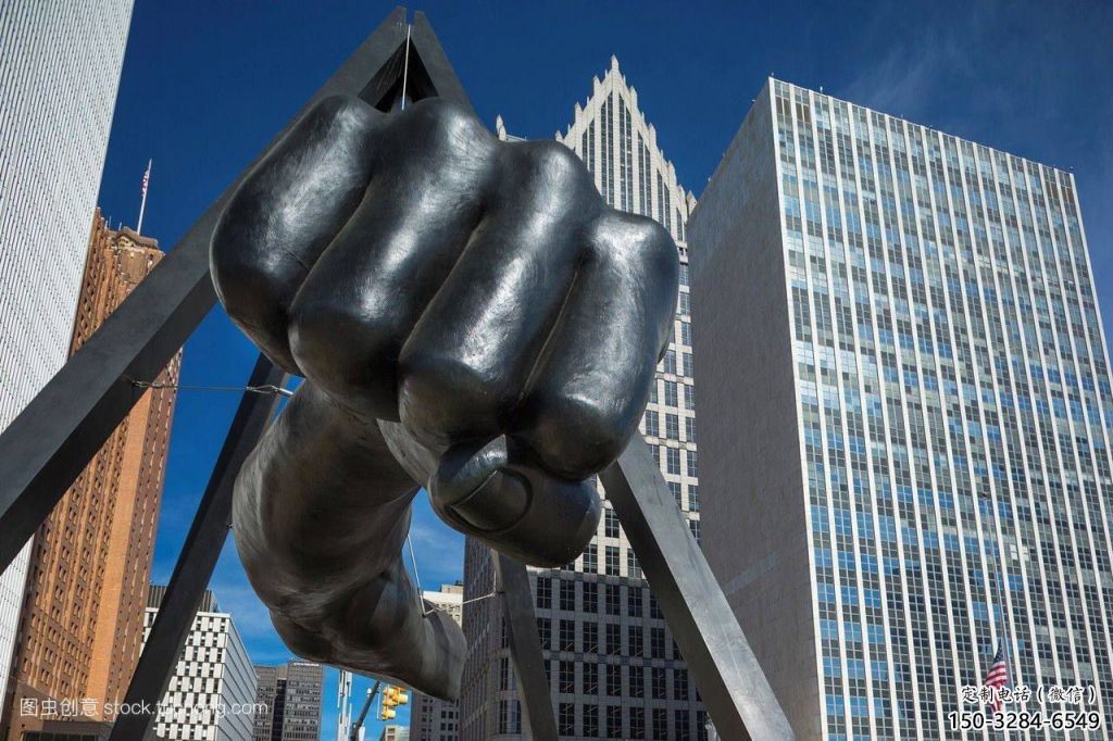 彩繪拳頭雕塑 景觀手勢(shì)雕塑 街頭握拳雕塑