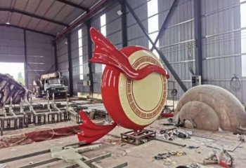 公園大鼓雕塑 創(chuàng)意企業(yè)雕塑 美陳鑼鼓雕塑