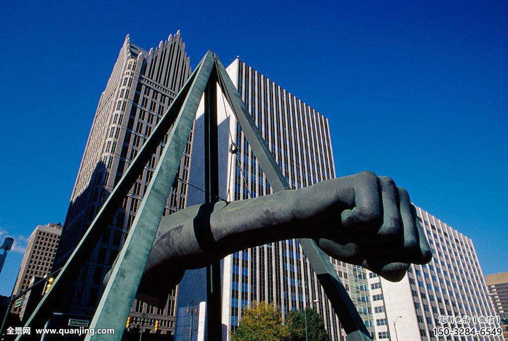 烤漆拳頭雕塑 鋼管握拳雕塑 室內(nèi)手勢雕塑