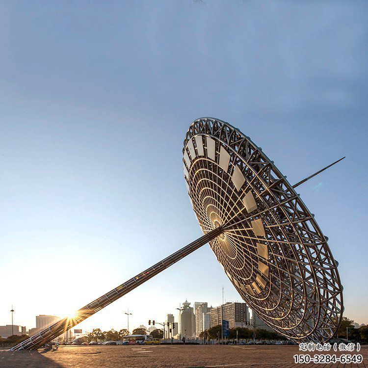 農(nóng)村日晷雕塑 抽象藝術雕塑 烤漆計時雕塑