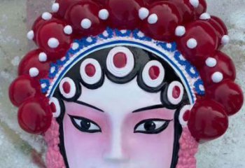 鍍金臉譜雕塑 鑄造公園擺件 水景雕塑