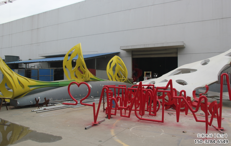 烤漆數(shù)字雕塑 鋼管雕塑 室內(nèi)文字雕塑