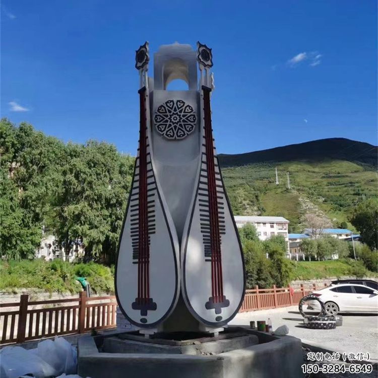室內(nèi)琵琶雕塑 仿真樂器雕塑 大型音樂雕塑