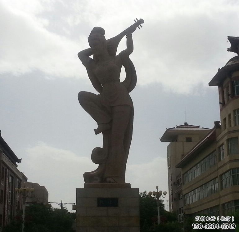 庭院琵琶雕塑 公園音樂(lè)雕塑 鍛造樂(lè)器雕塑