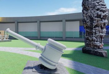 大型錘子雕塑 鍛造發(fā)光法錘雕塑 房地產(chǎn)法治雕塑