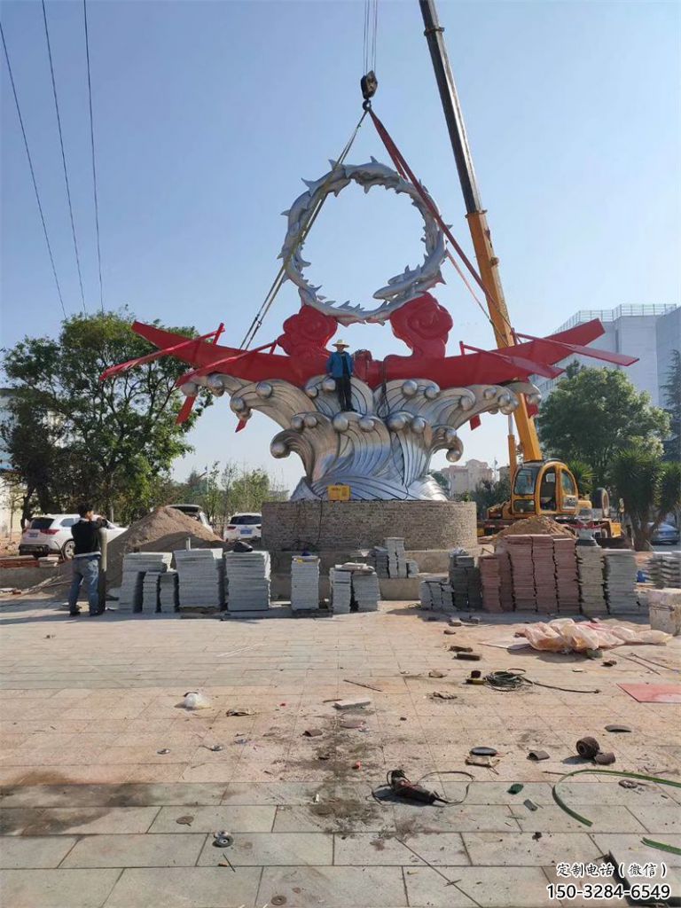 公園龍舟雕塑 創(chuàng)意企業(yè)競賽雕塑 美陳劃槳雕塑