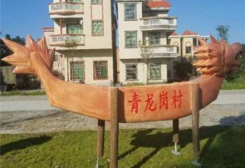 彩繪龍舟雕塑 景觀競(jìng)賽雕塑 街頭劃槳雕塑