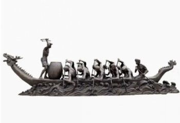 大型龍舟雕塑 鍛造發(fā)光劃槳雕塑 房地產(chǎn)競賽雕塑