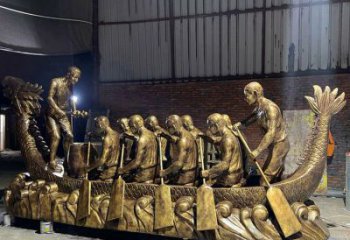 仿古龍舟雕塑 騰飛劃槳雕塑 房地產(chǎn)競賽雕塑