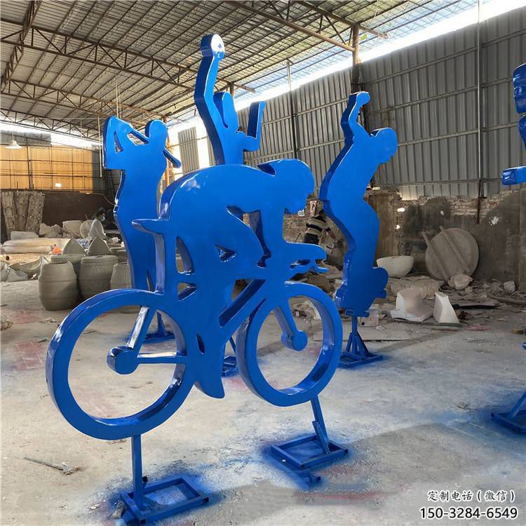 幾何賽車雕塑 發(fā)光公園體育雕塑 大門口賽車人雕塑