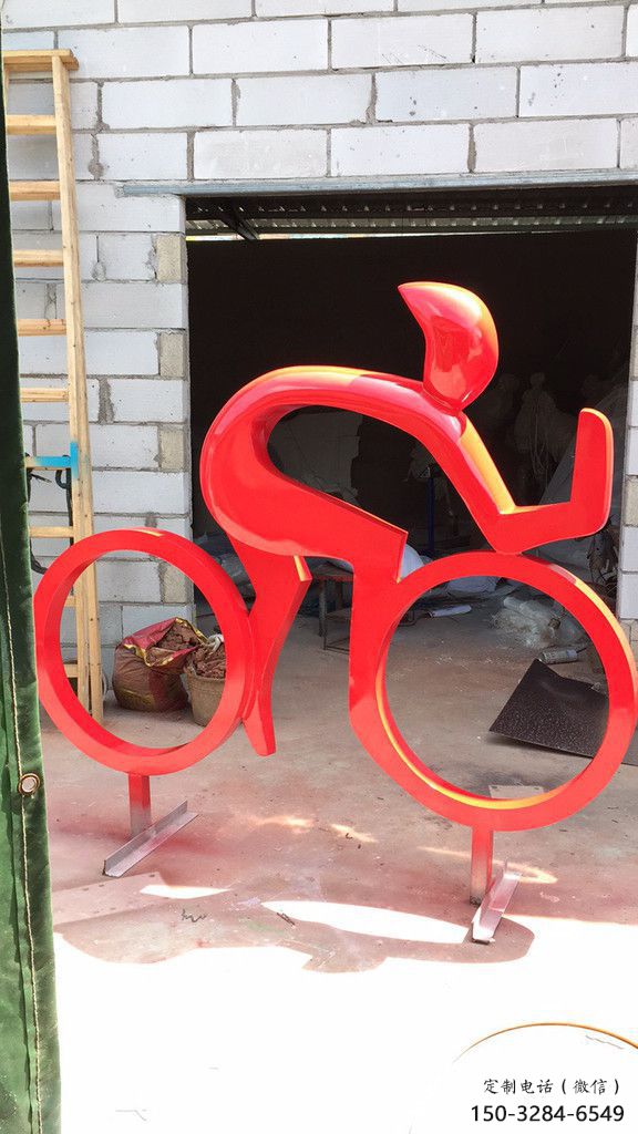 賽車雕塑 賽車人校園體育雕塑 商業(yè)街賽車人雕塑