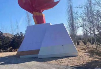 房地產(chǎn)火苗雕塑 現(xiàn)代景觀雕塑 幾何火焰頭雕塑