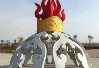 公園火苗雕塑 戶外景觀雕塑 抽象火焰頭雕塑