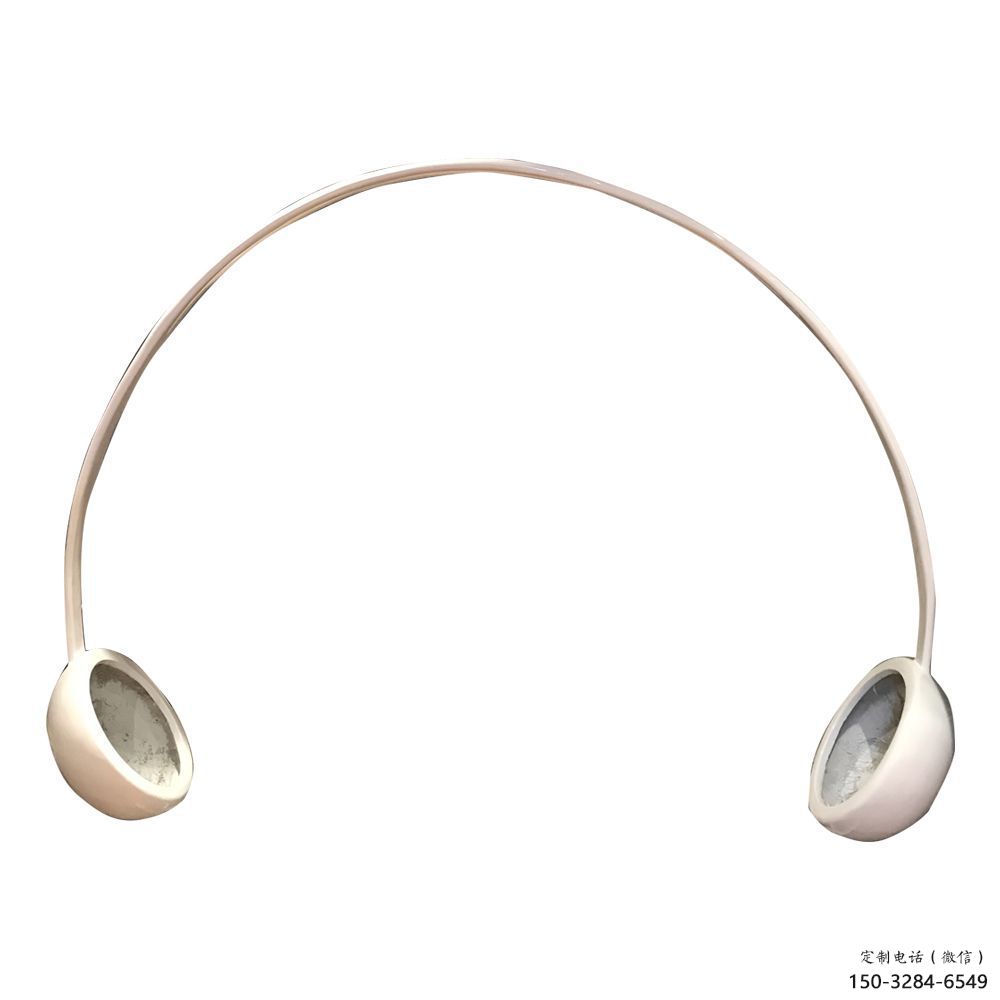 創(chuàng)意耳麥雕塑 啞光音樂(lè)雕塑 公園耳機(jī)雕塑