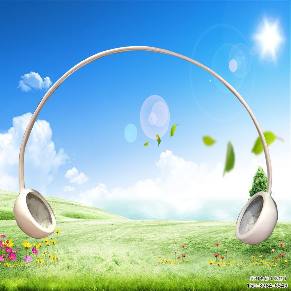 耳麥雕塑 歐式步行街音樂雕塑 大型耳機(jī)雕塑