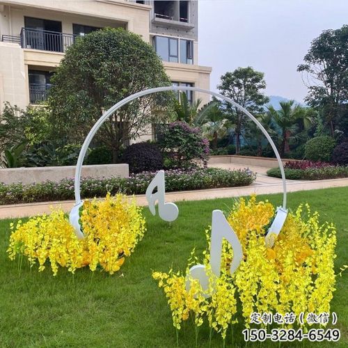 公園耳麥雕塑 創(chuàng)意企業(yè)耳機(jī)雕塑 美陳音樂(lè)雕塑