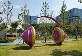 彩繪耳麥雕塑 景觀(guān)耳機(jī)雕塑 街頭音樂(lè)雕塑