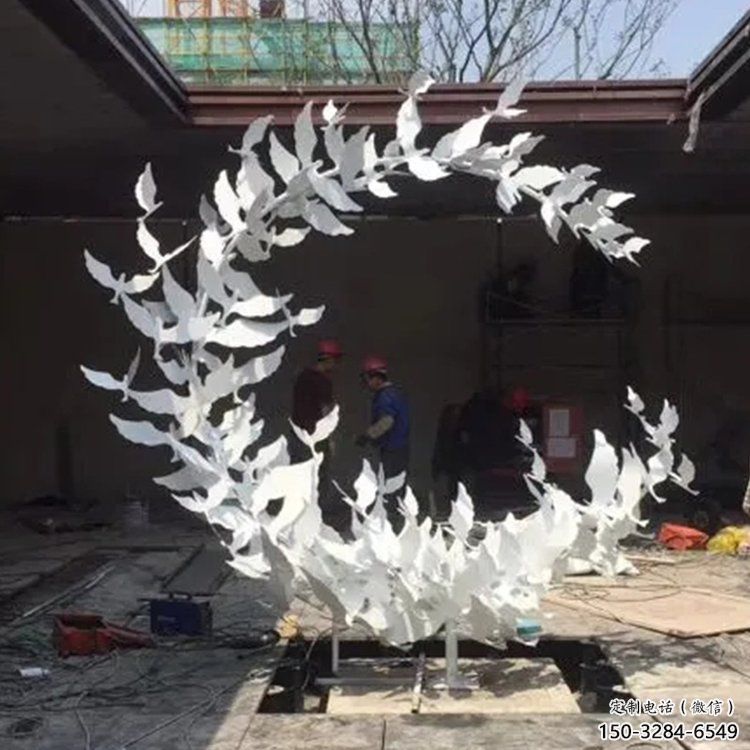 創(chuàng)意花環(huán)雕塑 啞光環(huán)形雕塑 公園雕塑