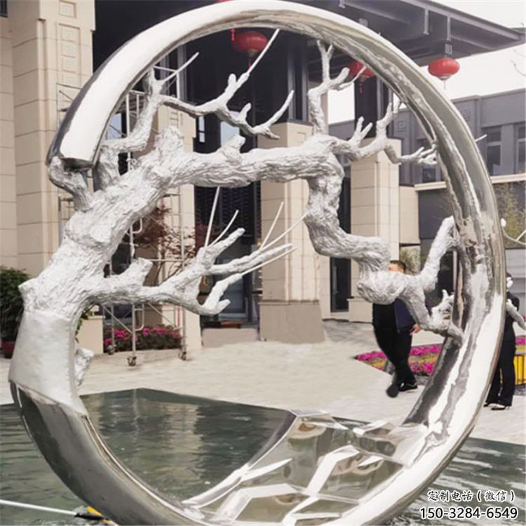 公園花環(huán)雕塑 戶外環(huán)形雕塑 抽象雕塑