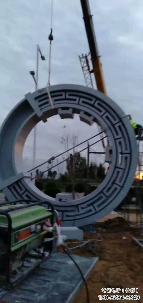 街道花環(huán)雕塑 現(xiàn)代環(huán)形雕塑 彩繪雕塑