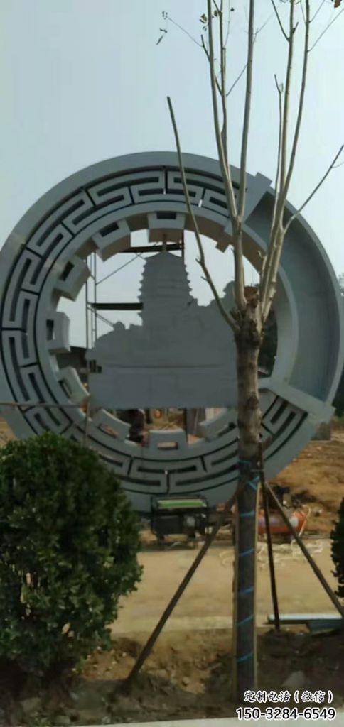 中式花環(huán)雕塑 啞光環(huán)形雕塑 游樂(lè)場(chǎng)雕塑