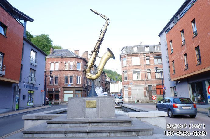 房地產(chǎn)薩克斯雕塑 剪影樂器雕塑 鍛造西方樂隊雕塑