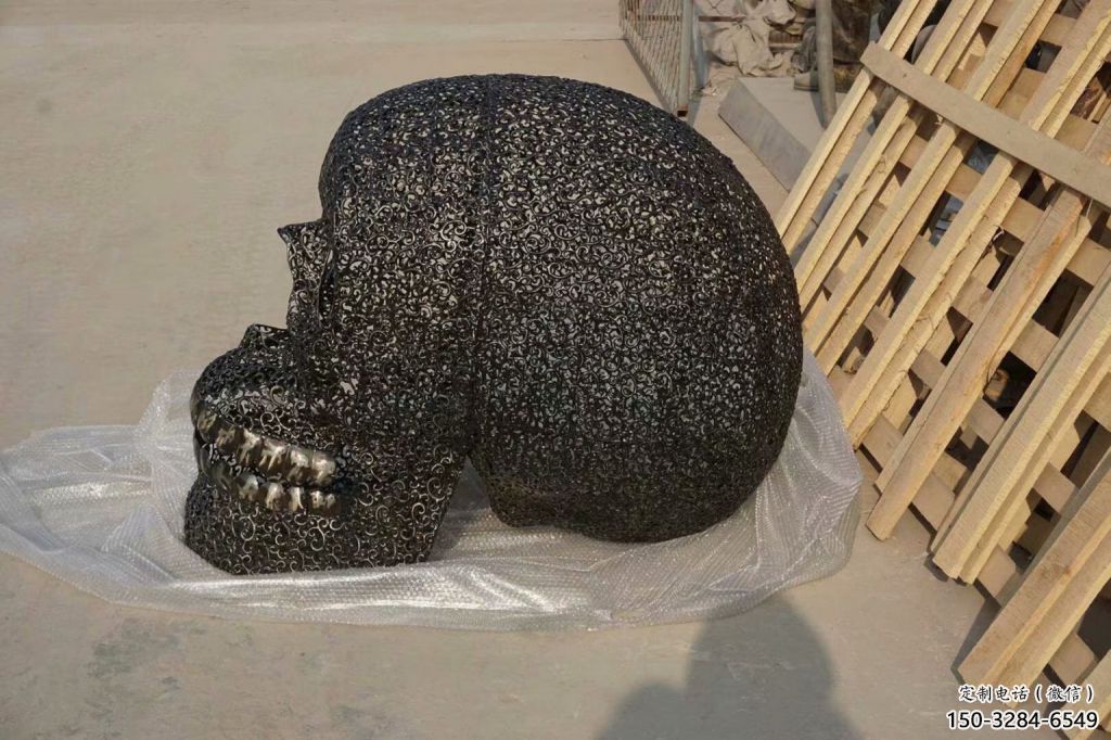步行街骷髏雕塑 游樂(lè)場(chǎng)鬼怪雕塑 鑄造骷髏頭雕塑