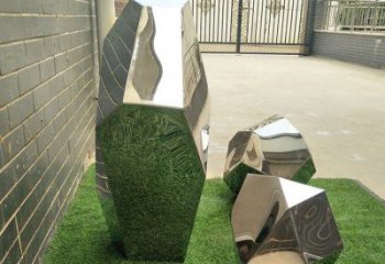 烤漆鵝卵石雕塑 鋼管空心石雕塑 室內(nèi)雕塑